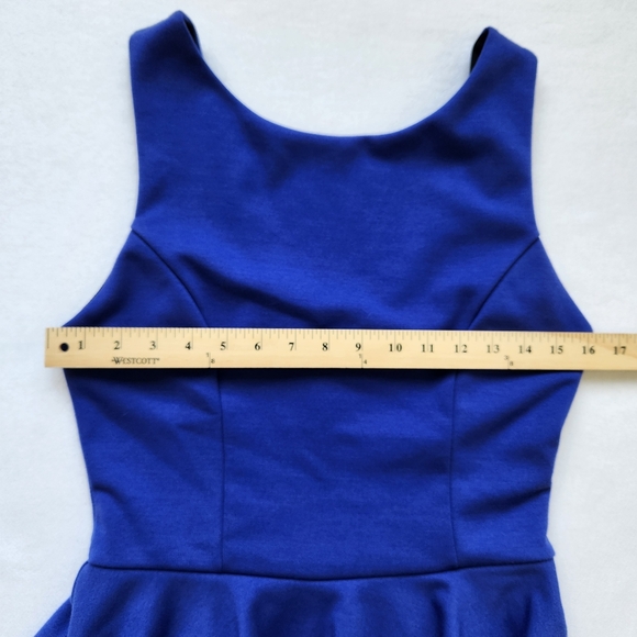 Peplum Dress Sleeveless Mini Pencil Bodycon Blue Career Business Casual Medium - Picture 11 of 13